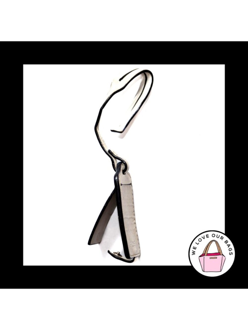 COACH NEW YORK WHITE LEATHER LUGGAGE TAG POUCH KEY FOB BAG KEYCHAIN HANG TAG - Picture 2 of 2